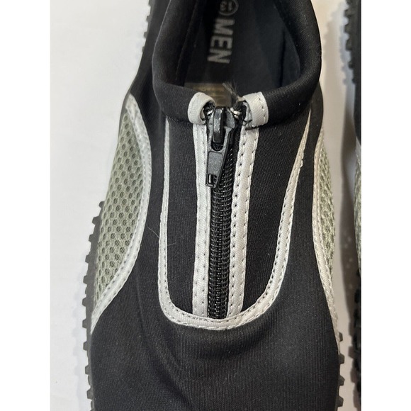 Men’s Water‎ Shoes Black Grey Front Zip Size 13 - Picture 2 of 5